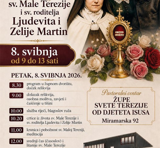 Pohod relikvija sv. Male Terezije i njezinih roditelja u Župi sv. Terezije od Djeteta Isusa u Zagrebu